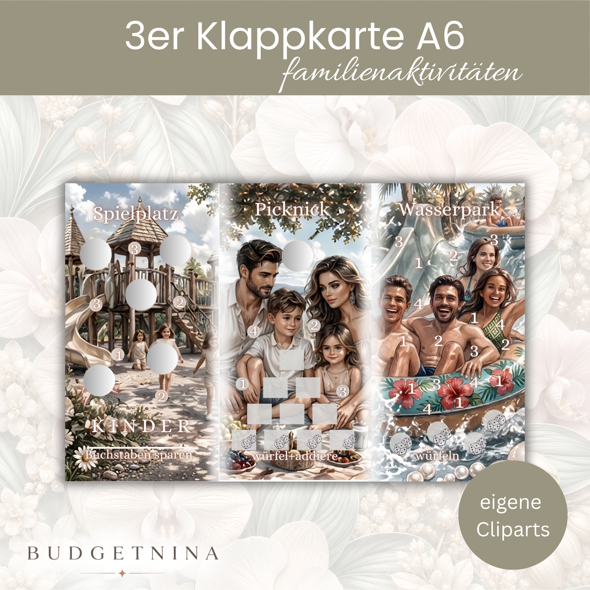 Familien Aktivität 3er Klappkarte B-Ware!