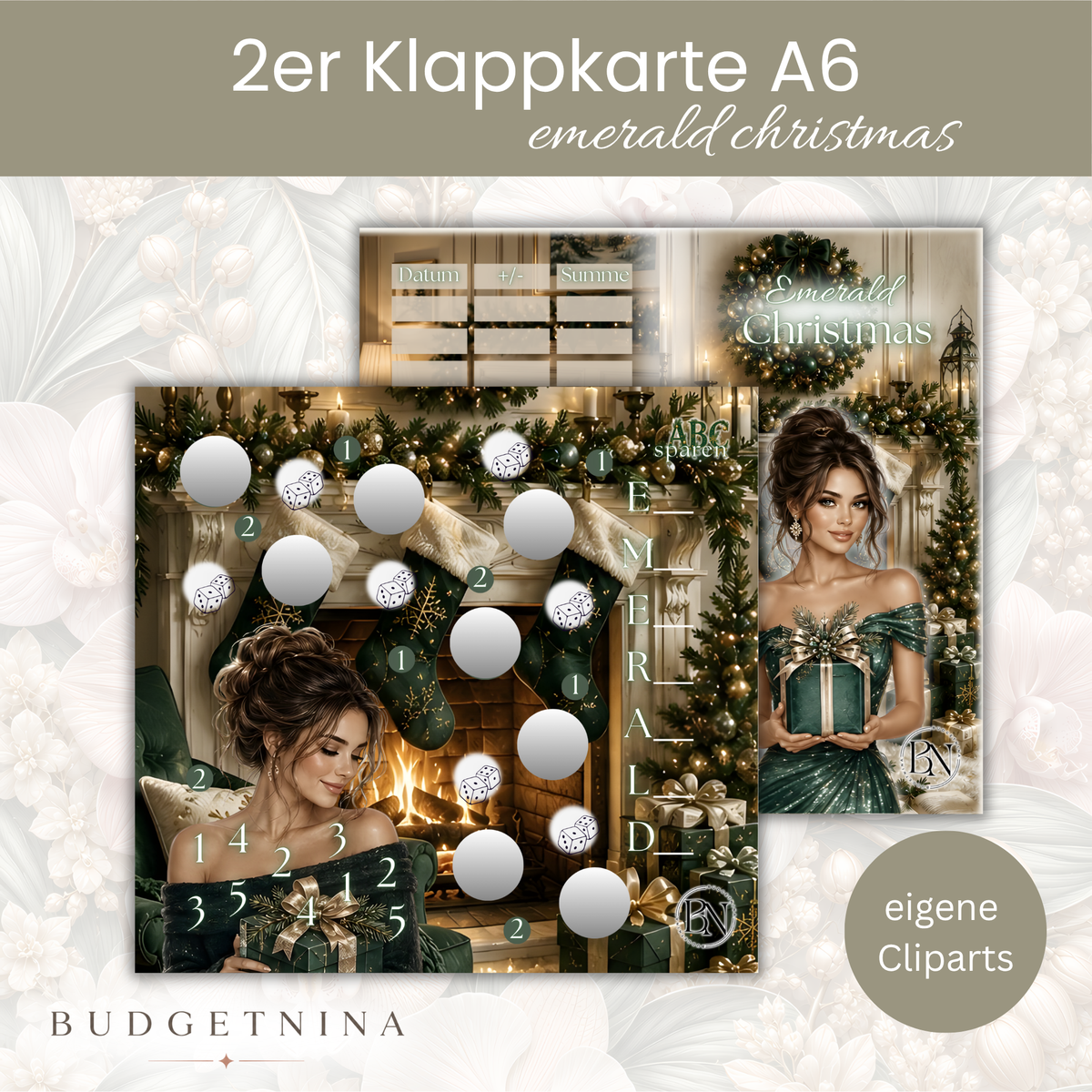 Emerald Christmas - 2er Klappkarte