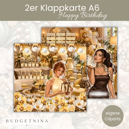 Happy Birthday  - 2er Klappkarte