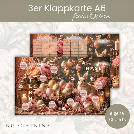 Frohe Ostern - 3er Klappkarte