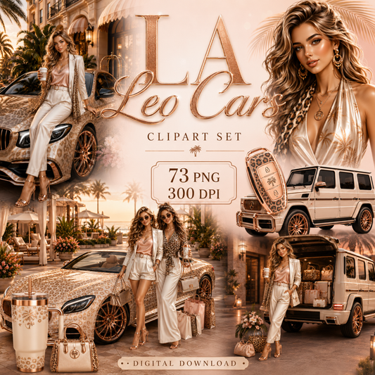 LA Leo Cars – Digitales Clipart Set (73 PNG)