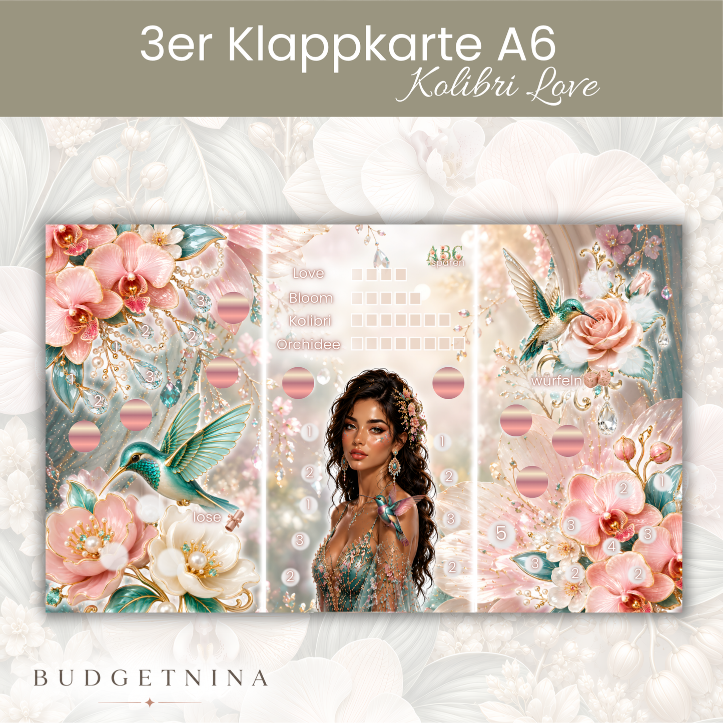 Kolibri Love – 3er Klappkarte A6