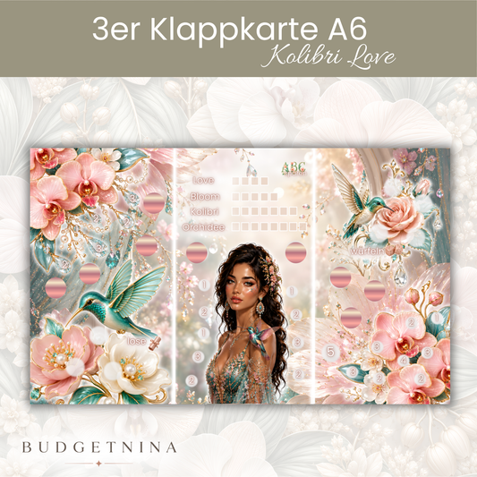 Kolibri Love – 3er Klappkarte A6