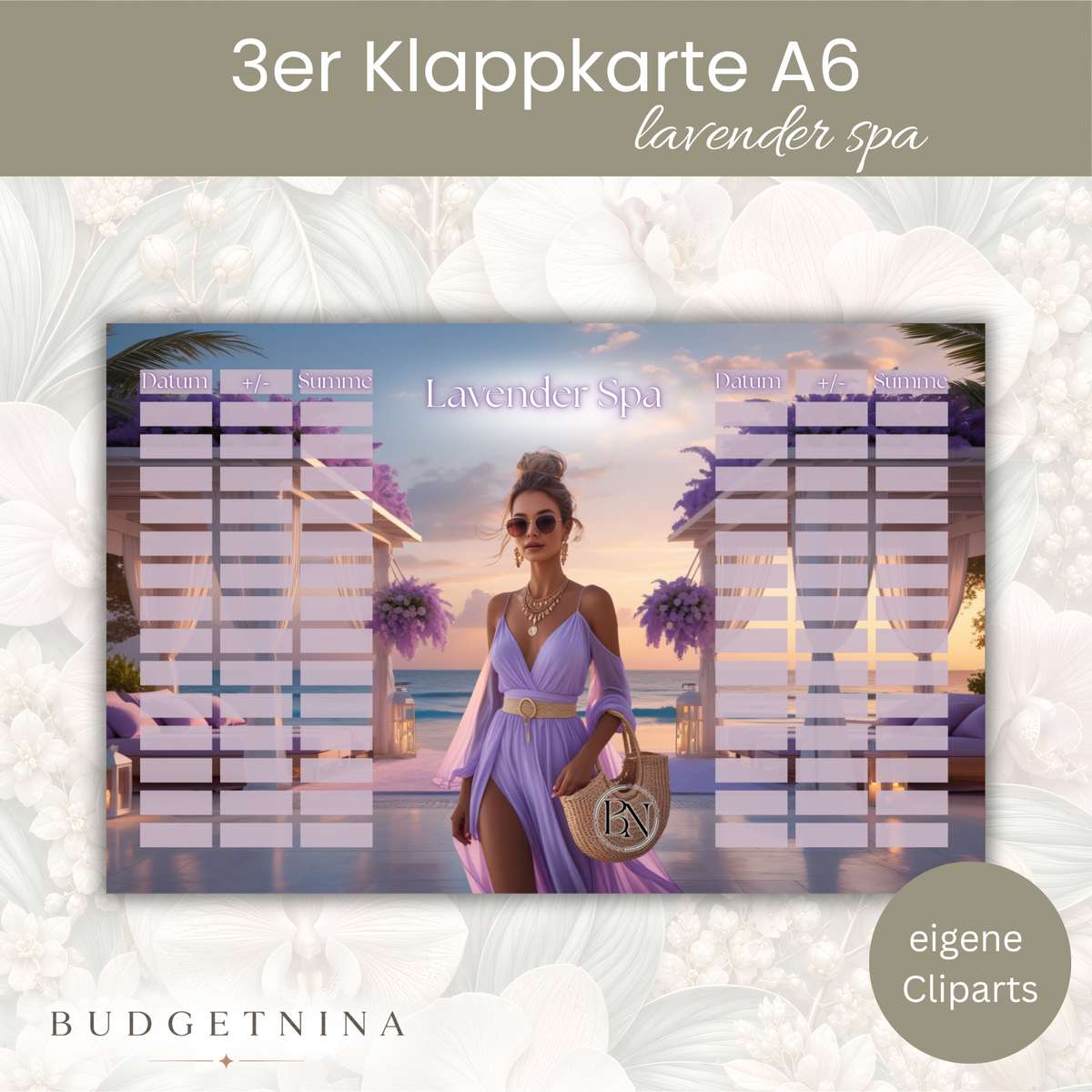 Lavender Spa 3er Klappkarte
