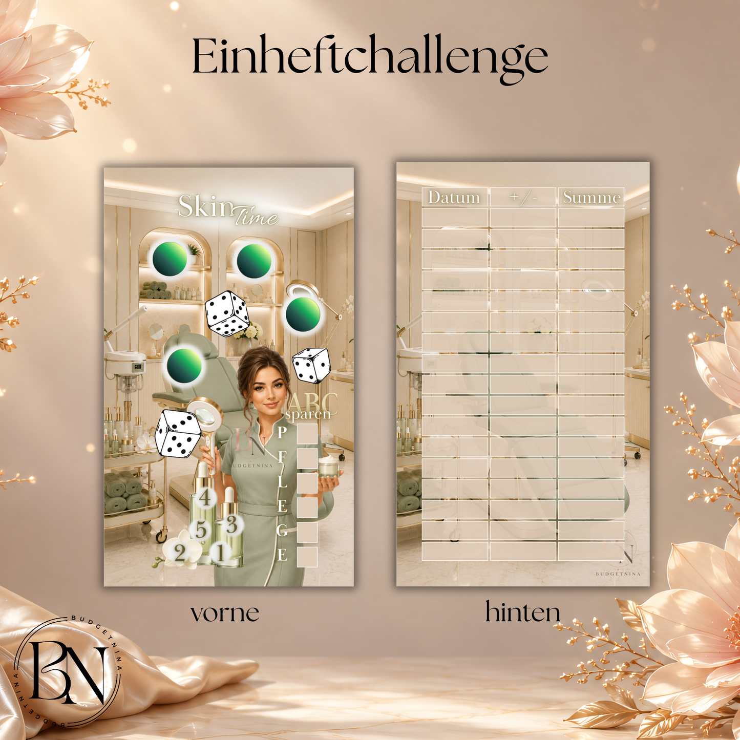 Einheftchallenge "Skin Time" – Kompakte Beauty Sparchallenge