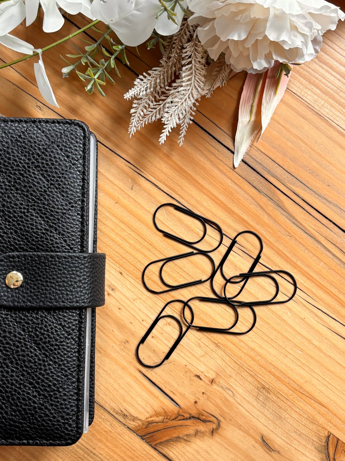 Große Büroklammern – 5er Set in Schwarz, Roségold oder Gold | Budget Binder & Cash Stuffing Accessoires