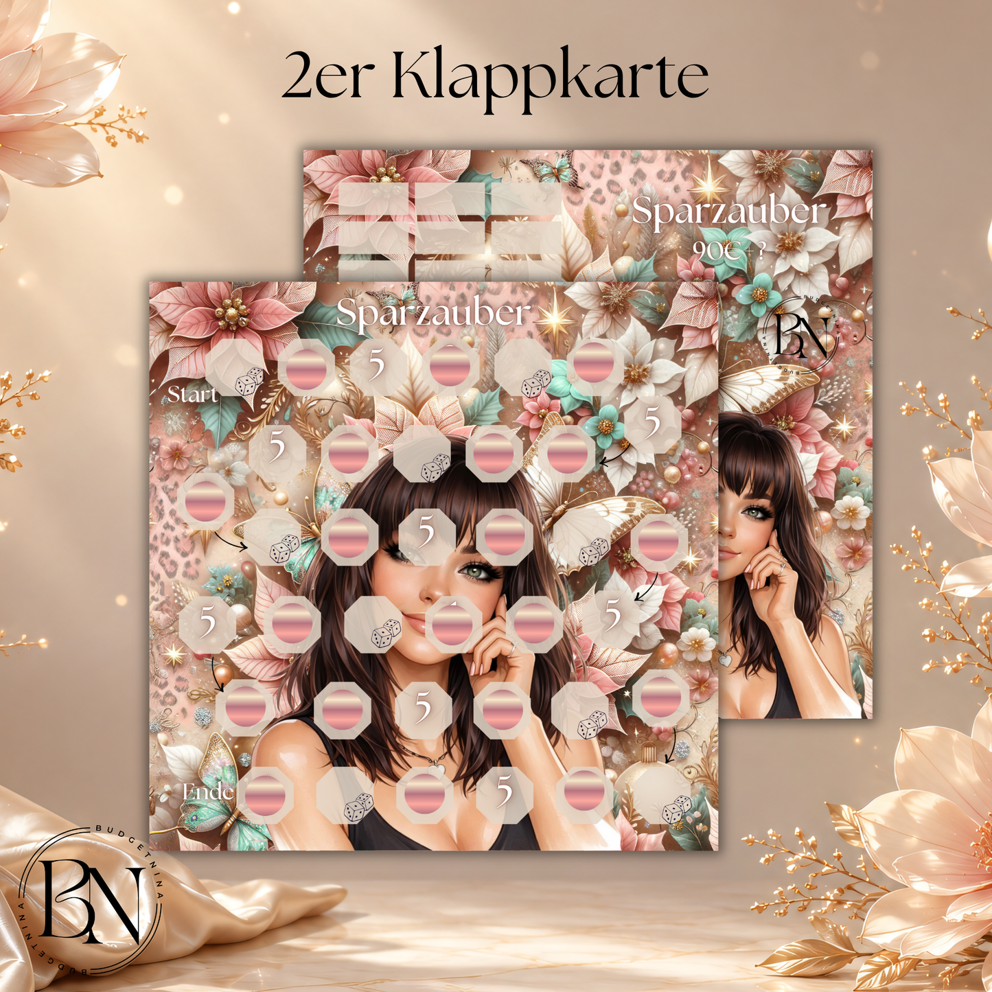 2er Klappkarte Sparzauber