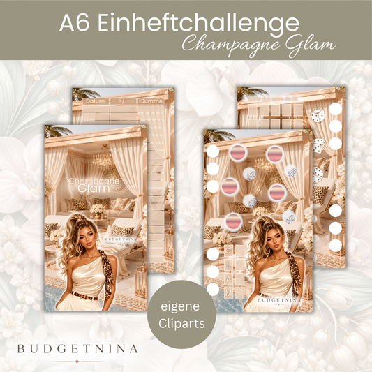 Champagne Glam – A6 Einheftchallenge mit Dashboard