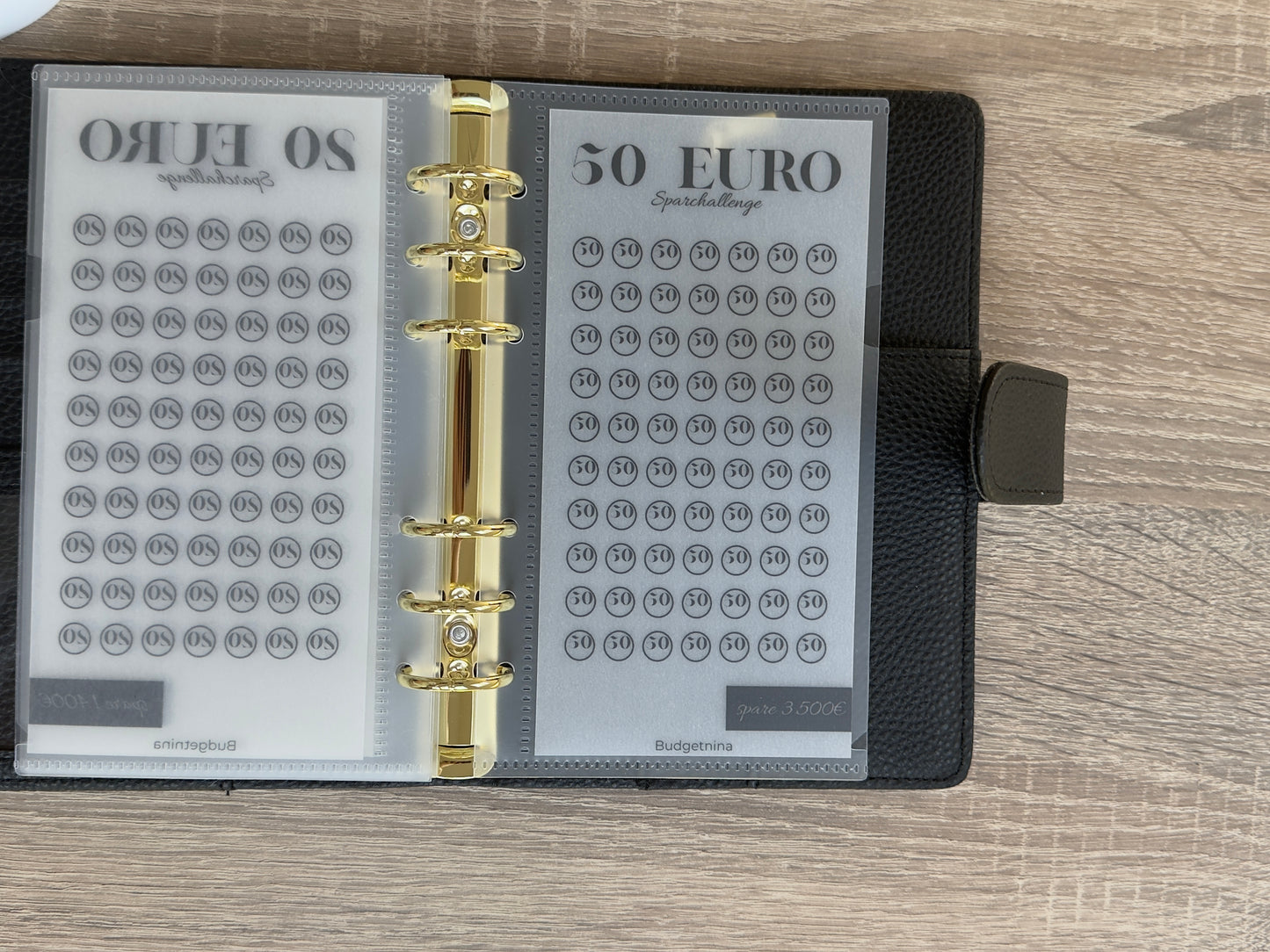A6 Sparchallenge mit Umschlag – 5€, 10€, 20€ oder 50€ | Wiederverwendbar