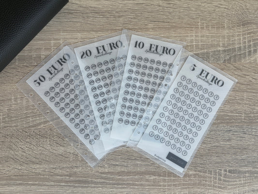 A6 Sparchallenge mit Umschlag – 5€, 10€, 20€ oder 50€ | Wiederverwendbar