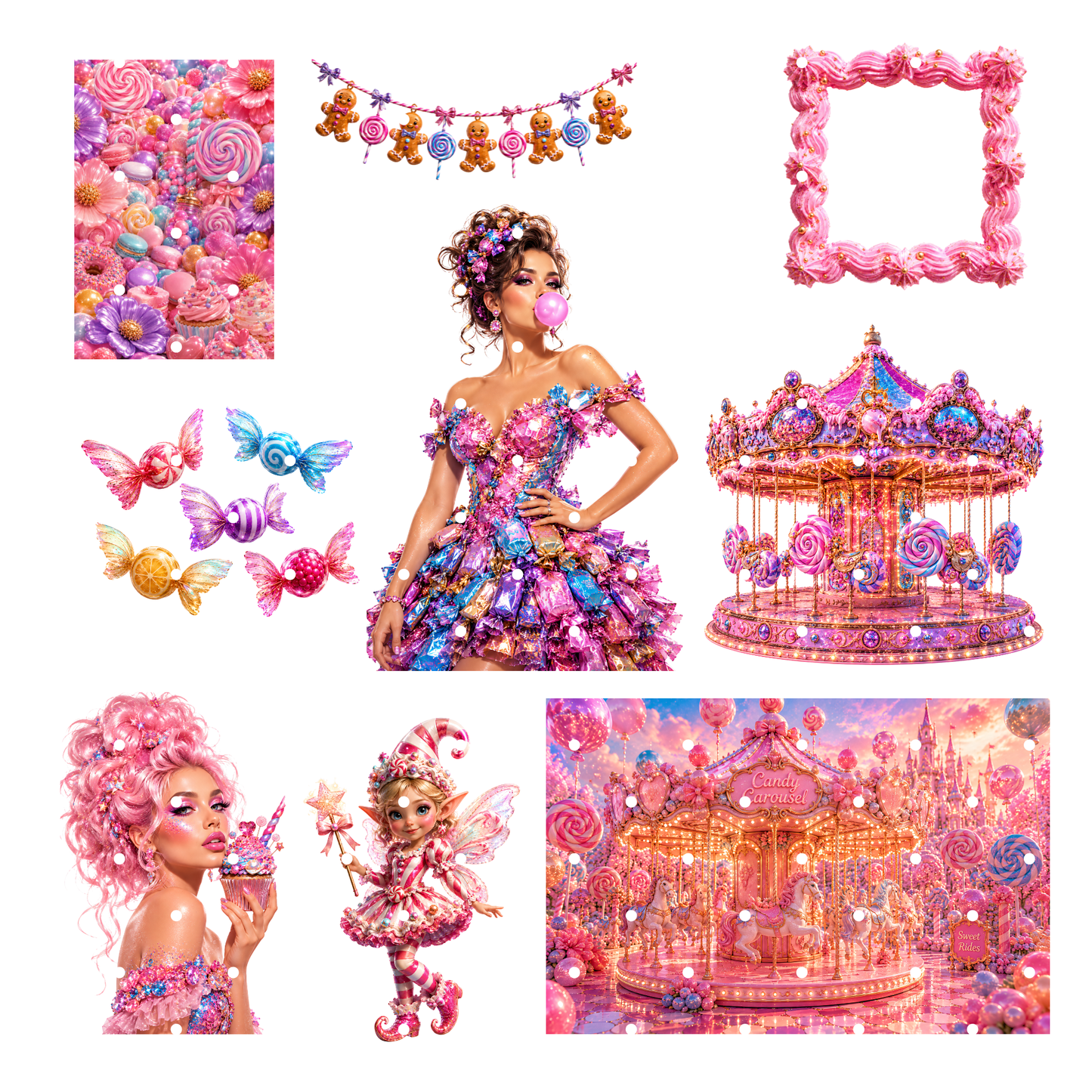 Candyland CLipart Bundle - 48 High-Res Cliparts