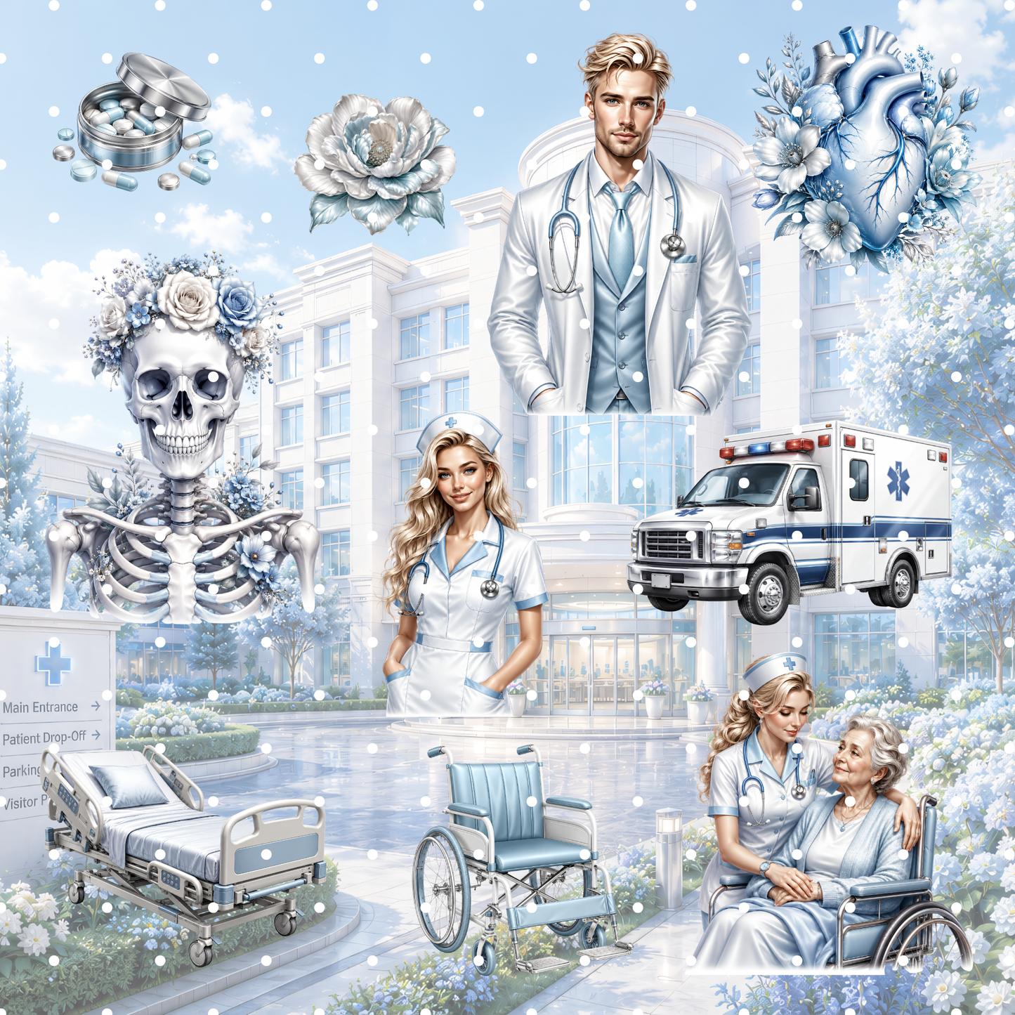 Medizin Clipart Set – 33 Krankenhaus, Arzt & Anatomie PNGs