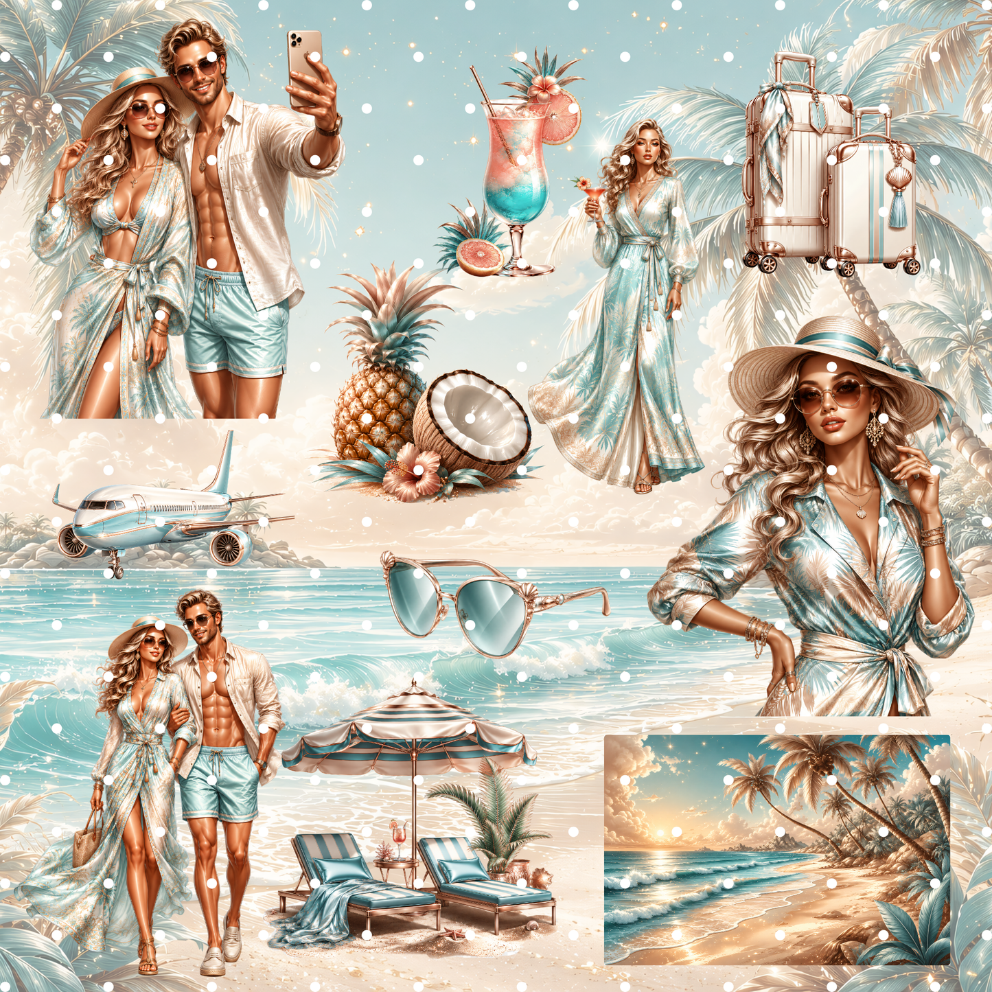 Azur Beach Clipart Set – 54 Sommer & Urlaubs PNGs
