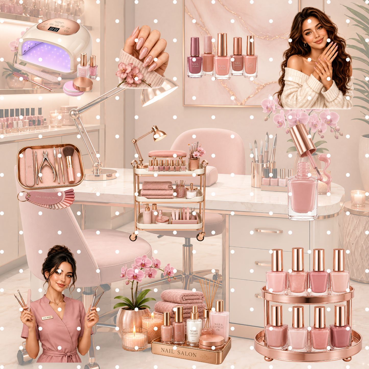 Nagelstudio Clipart Set – 32 Maniküre & Beauty Salon PNGs
