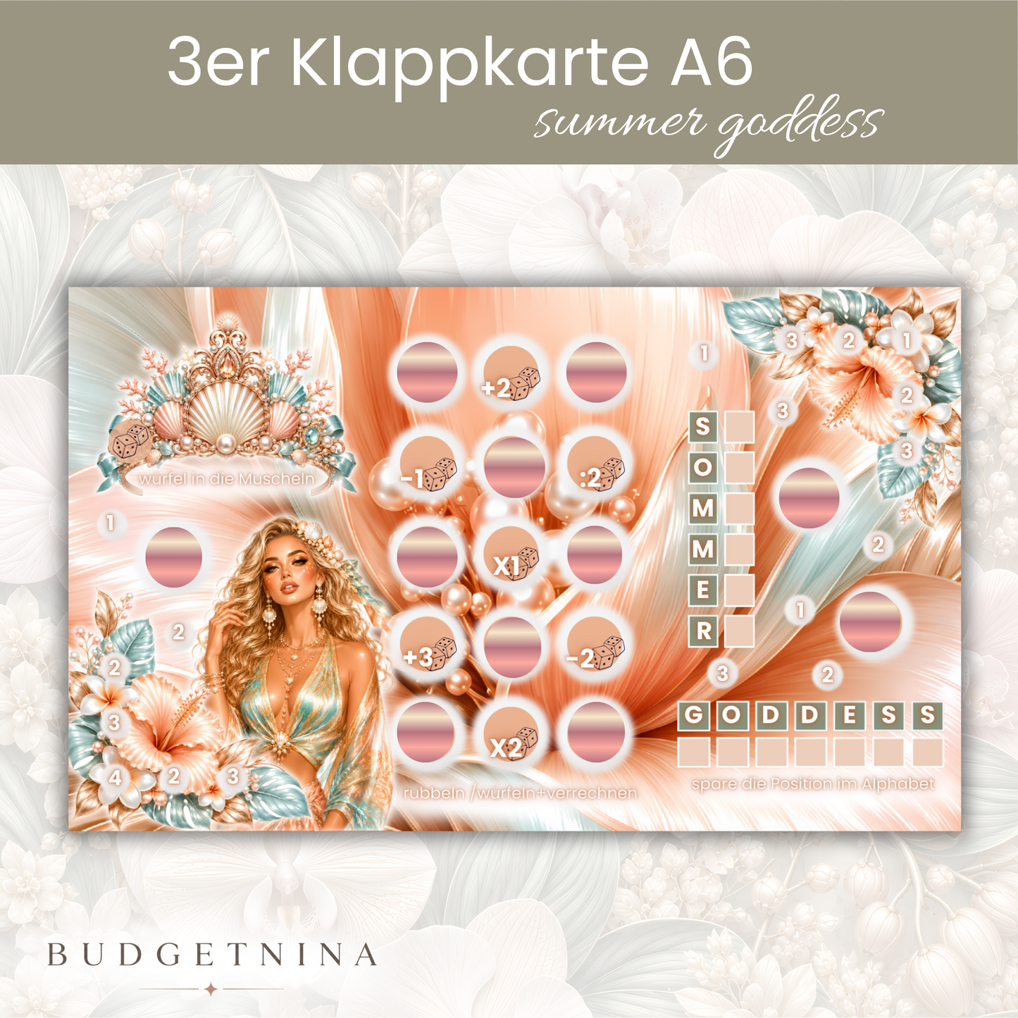 Summer Goddess -  3er Klappkarte