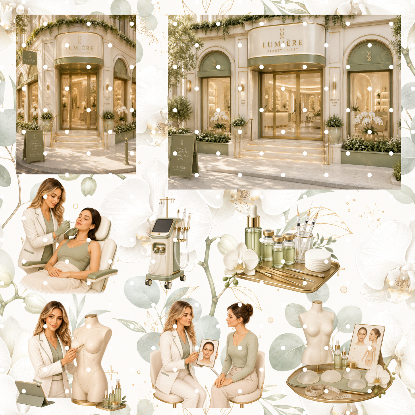 Beauty Doc Clipart Set – Schönheitsklinik & Ästhetische Medizin | 24 PNG