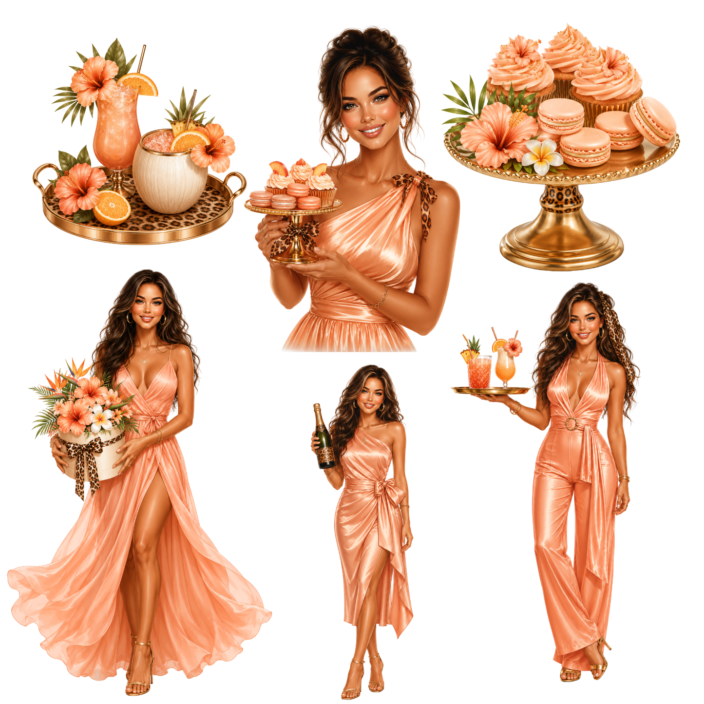Digitales Clipart Set - Beach Leo Bar Collection (32 PNG, 300 DPI)