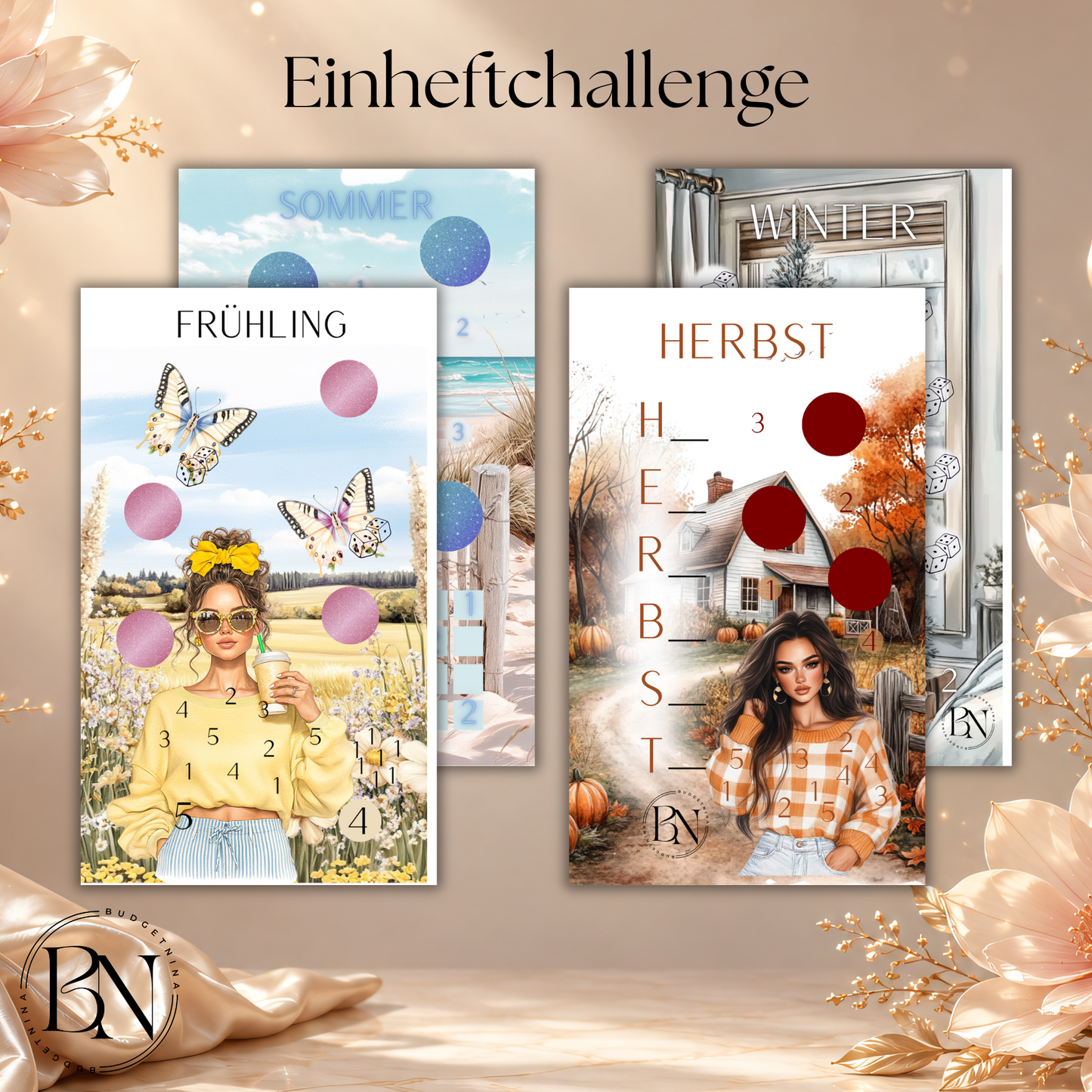 Vier Jahreszeiten Einheftchallenge inkl. Dashboard