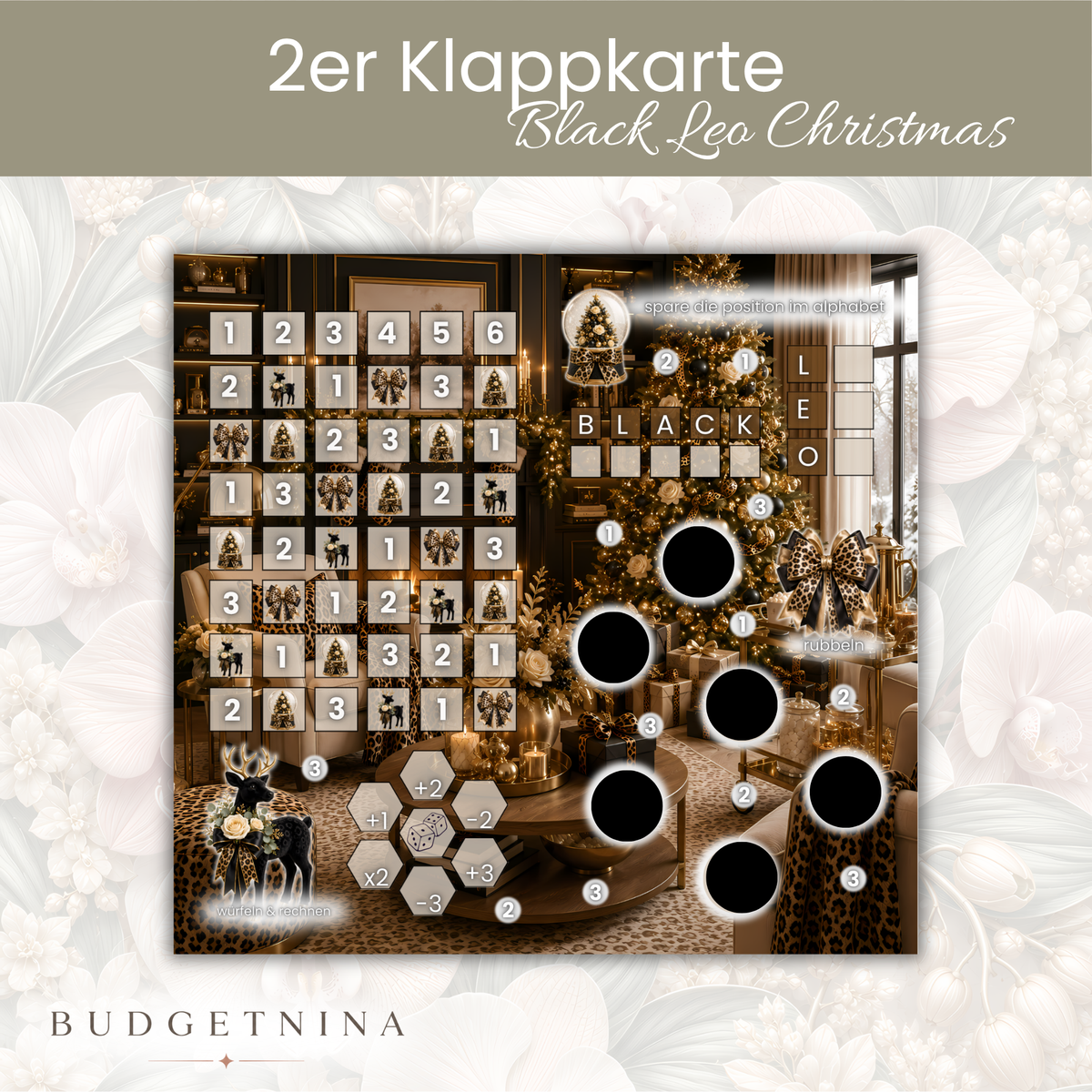 Black Leo Christmas – 2er Klappkarte