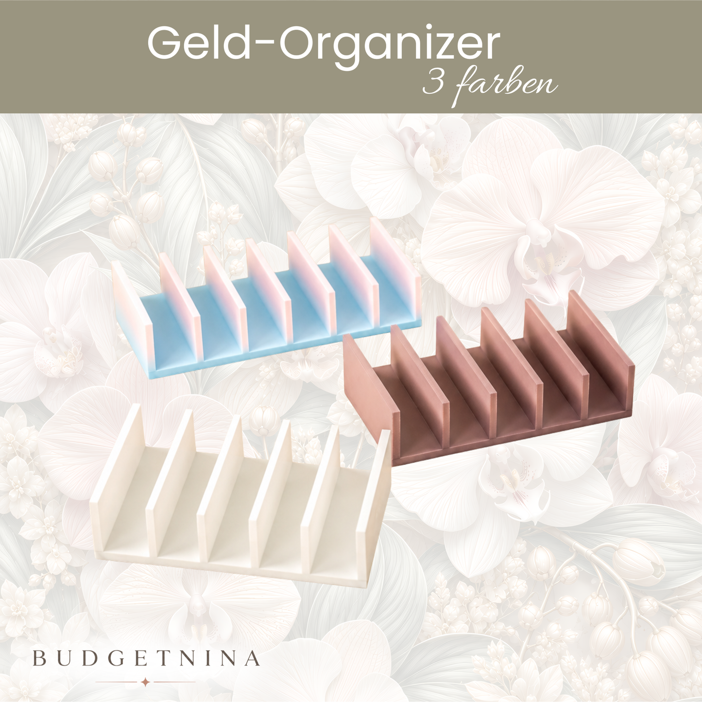 Cash Stuffing Organizer & Tray – Minimalistischer Geld-Halter (3D-Druck)