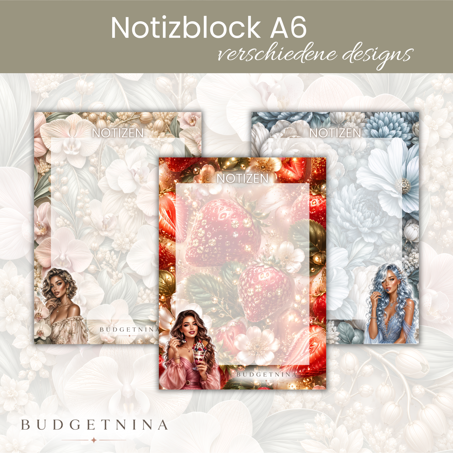 Notizblock A6 - verschiedene Designs