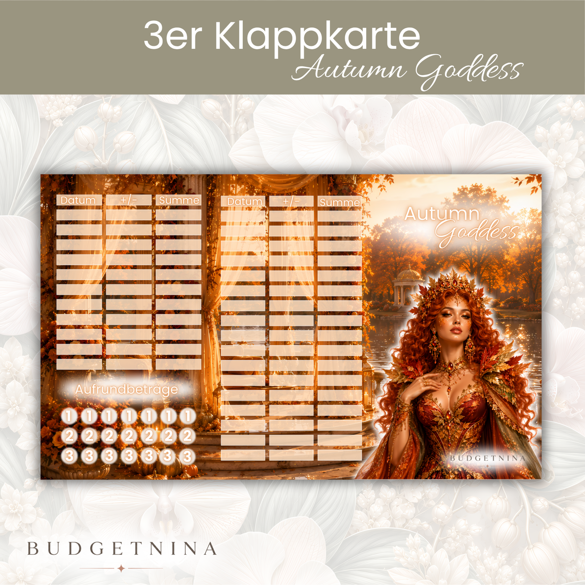Autumn Goddess - 3er Klappkarte