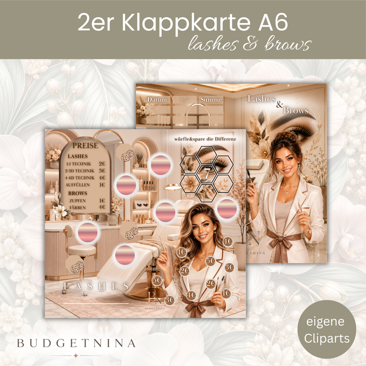 2er Klappkarte "Lashes & Brows" – Beauty Sparchallenge