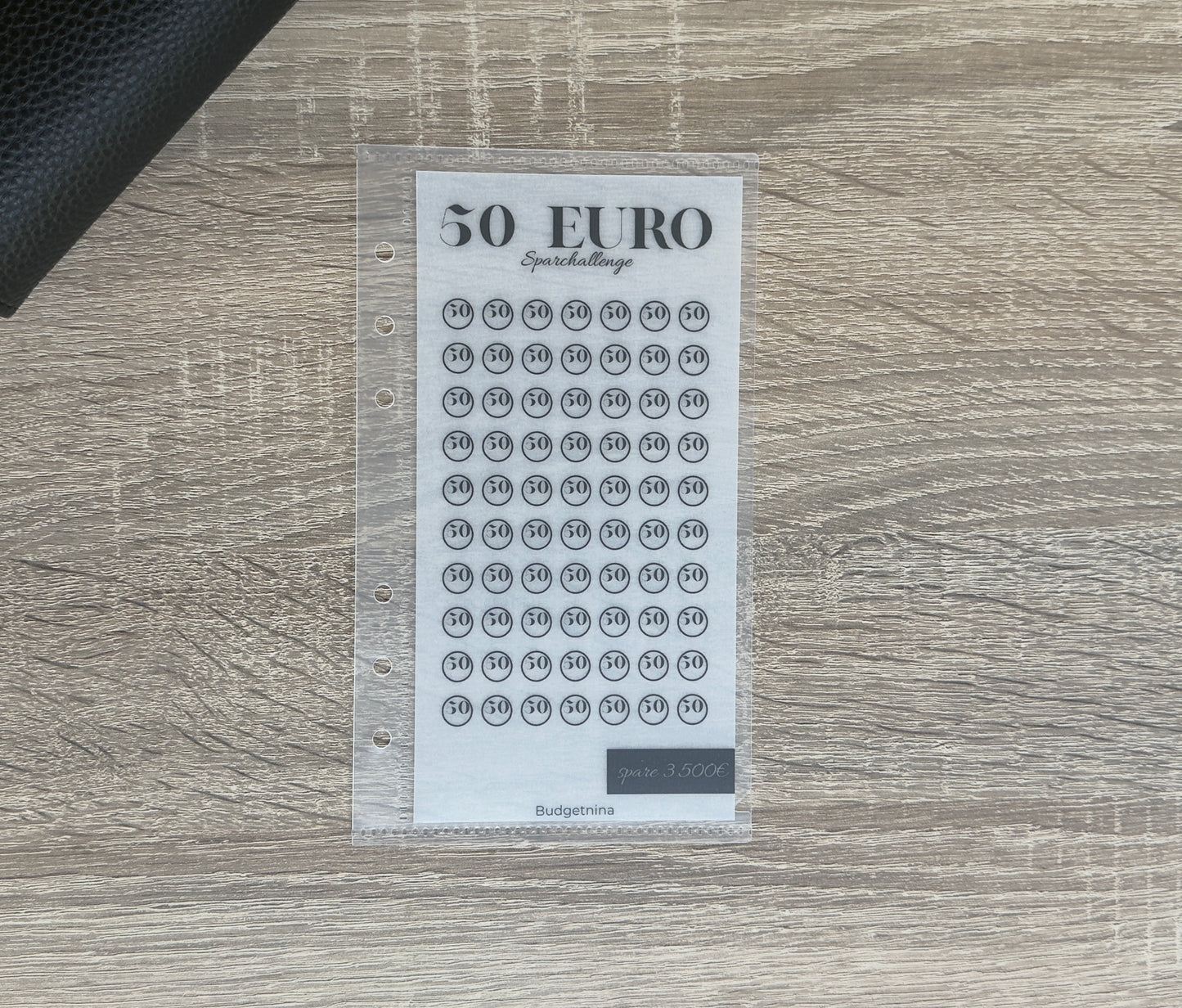 A6 Sparchallenge mit Umschlag – 5€, 10€, 20€ oder 50€ | Wiederverwendbar