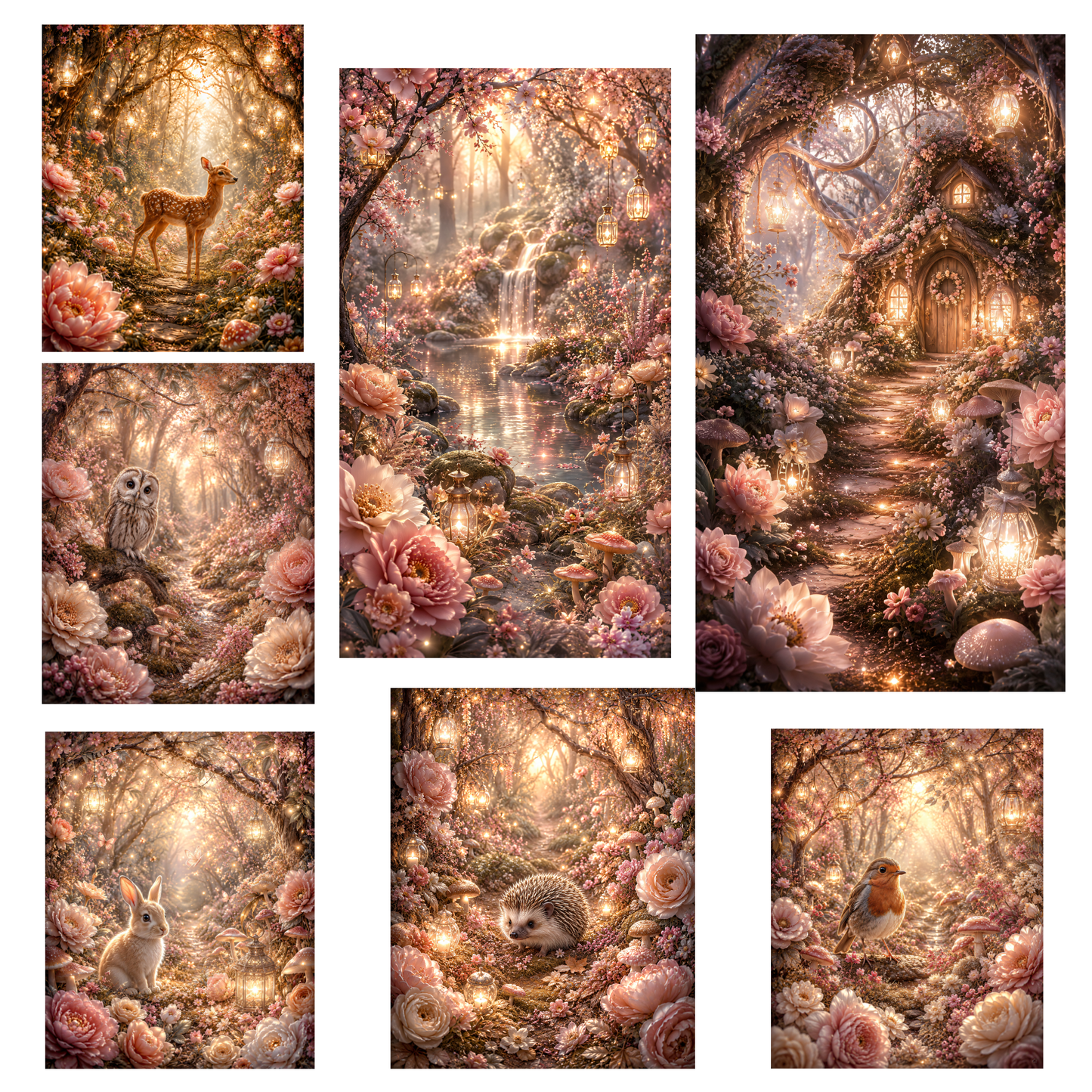 Enchanted Woodland Magic Clipart Set – Magischer Wald & Feen (33 PNG)