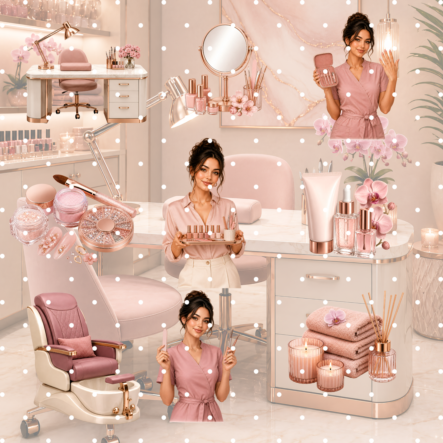 Nagelstudio Clipart Set – 32 Maniküre & Beauty Salon PNGs