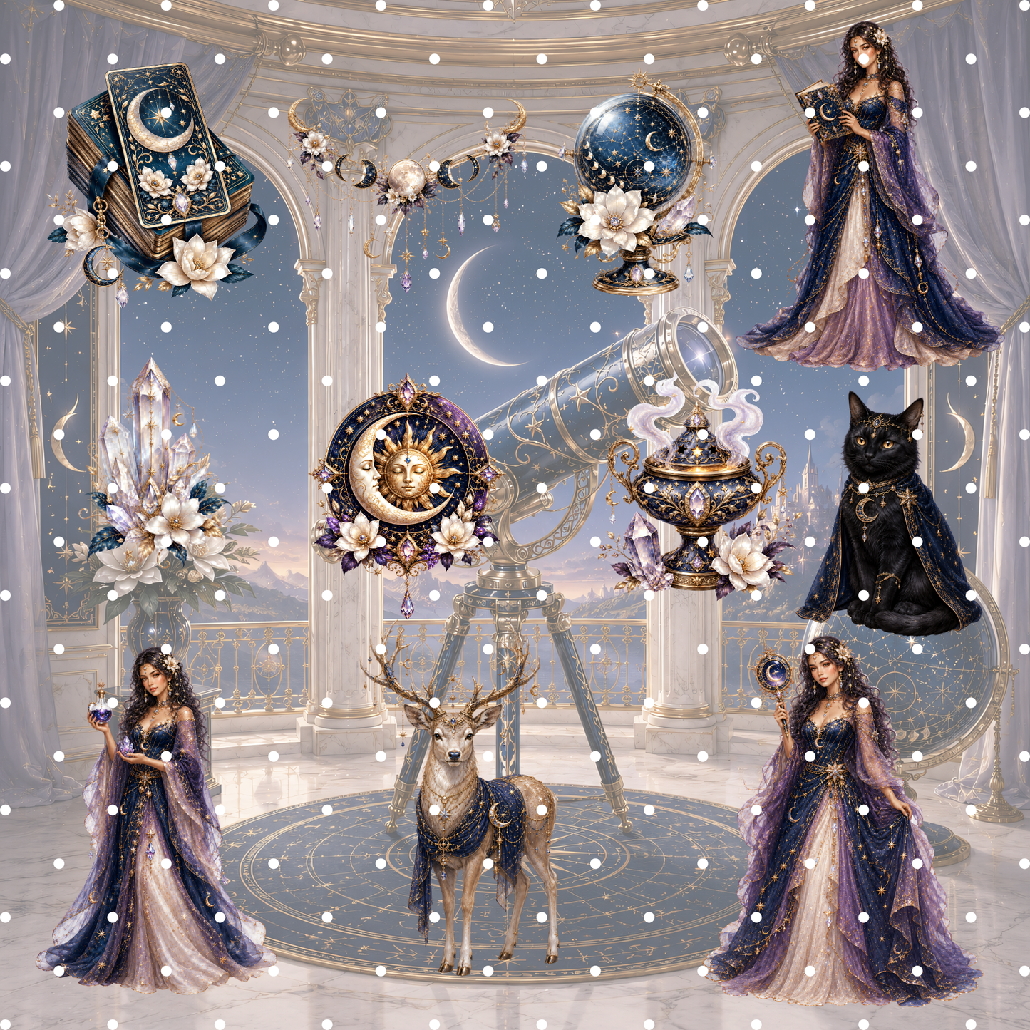 Celestial Magic Clipart Set – 40 Mystische Astrologie & Fantasy PNGs