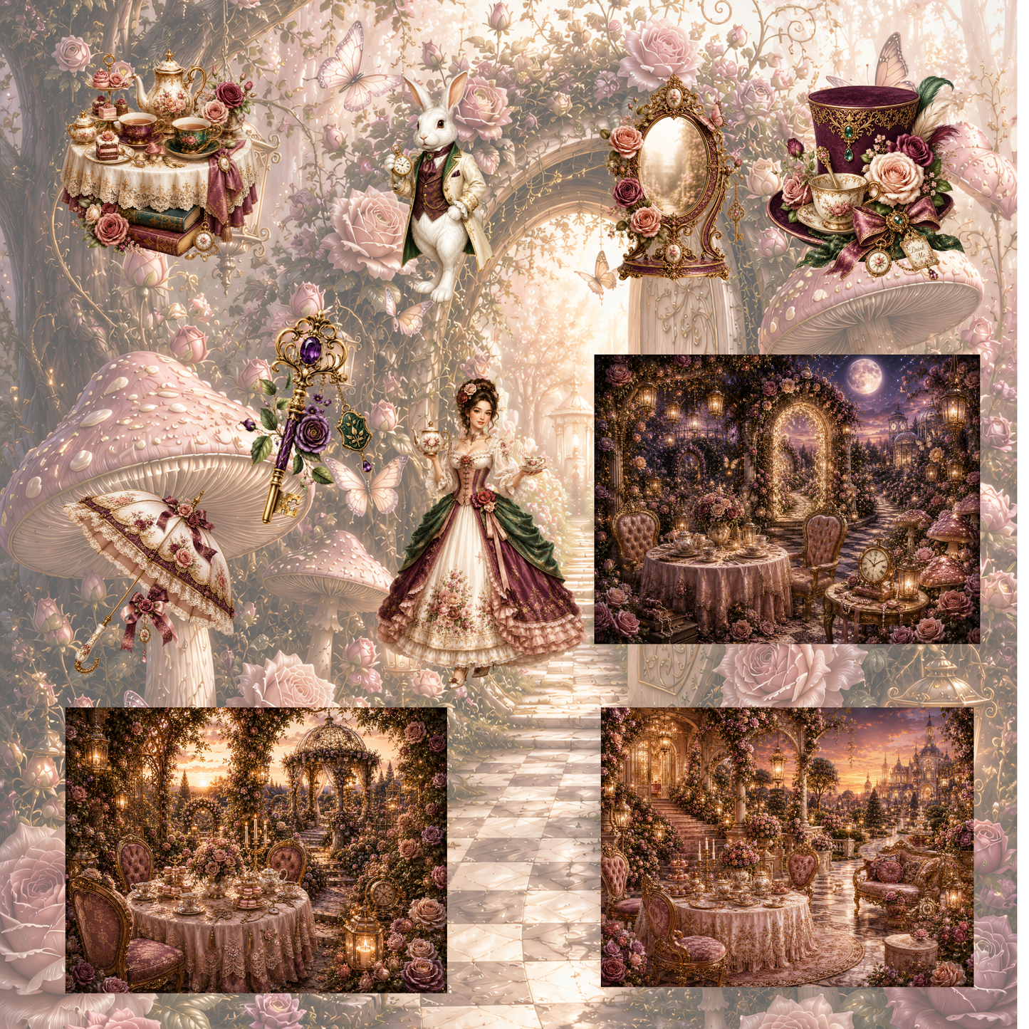 Magische Teeparty Clipart Set – 29 Märchen & Fantasy PNGs