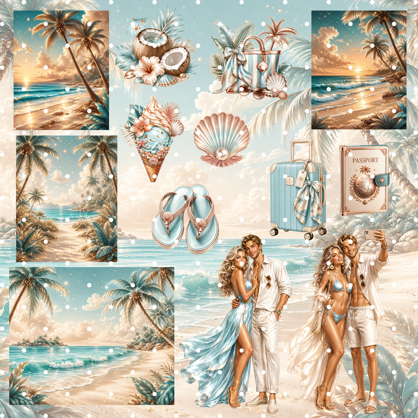 Azur Beach Clipart Set – 54 Sommer & Urlaubs PNGs
