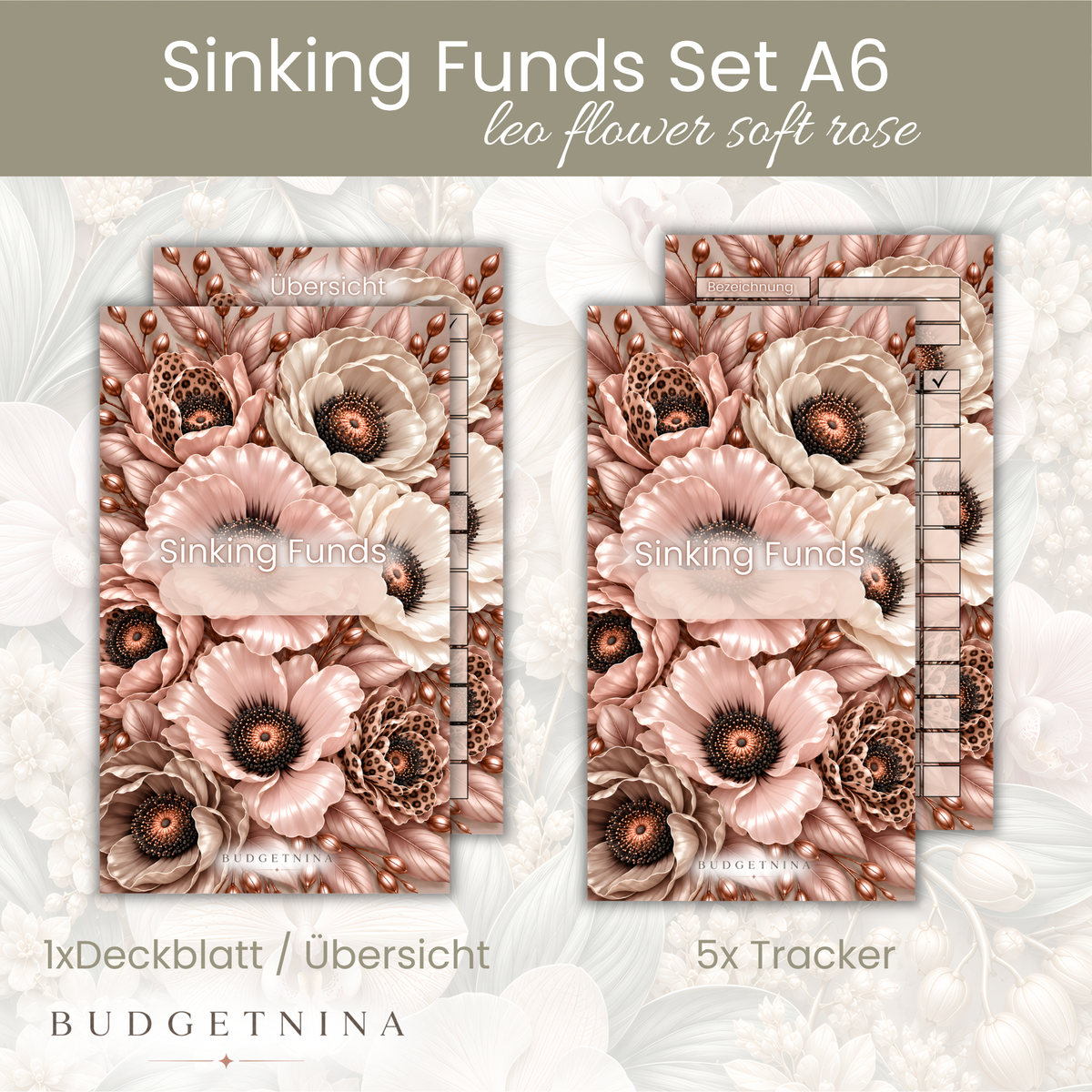 Sinking Funds Set A6 - Leo flower soft rose