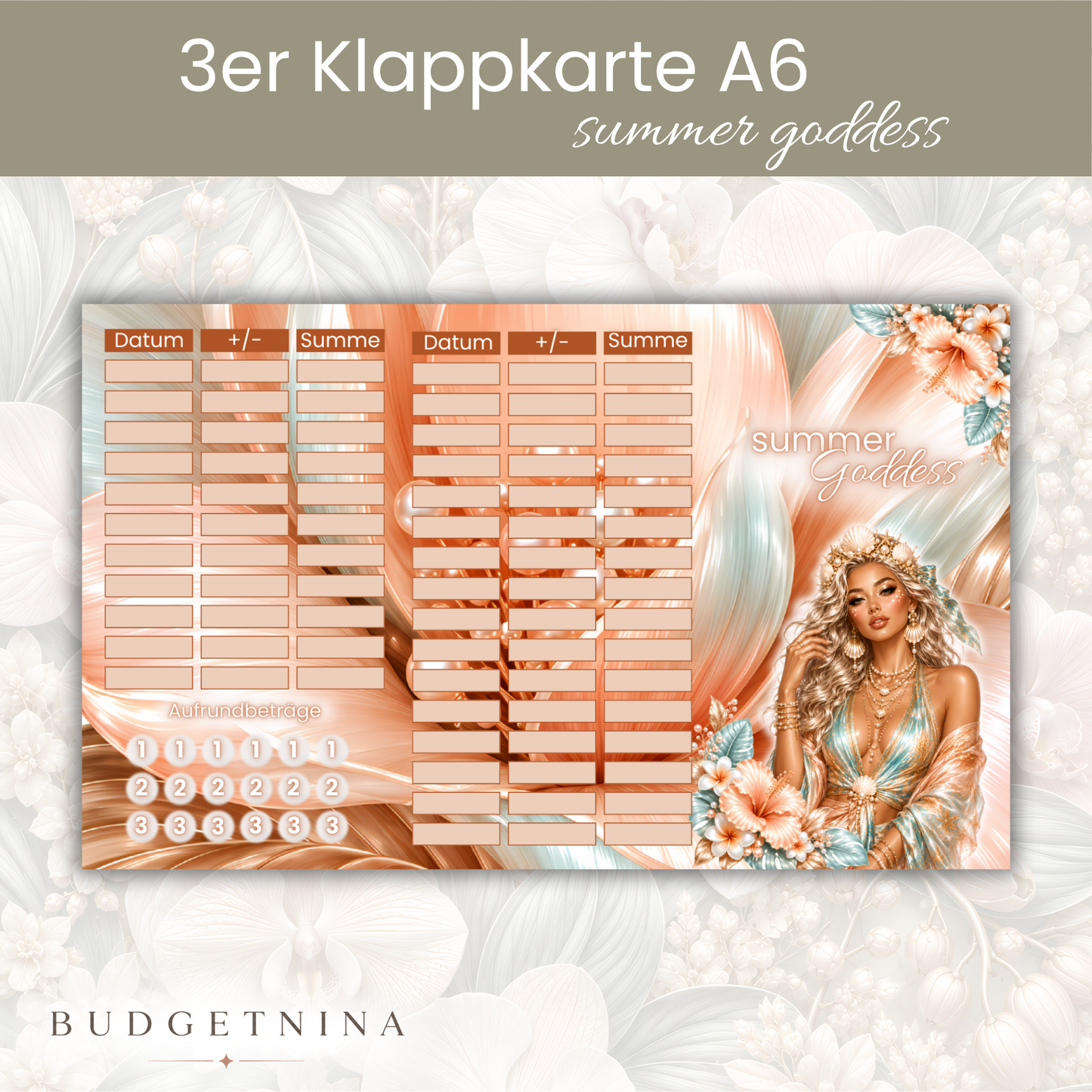 Summer Goddess -  3er Klappkarte