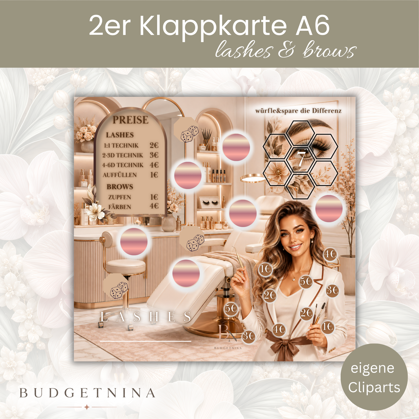 2er Klappkarte "Lashes & Brows" – Beauty Sparchallenge