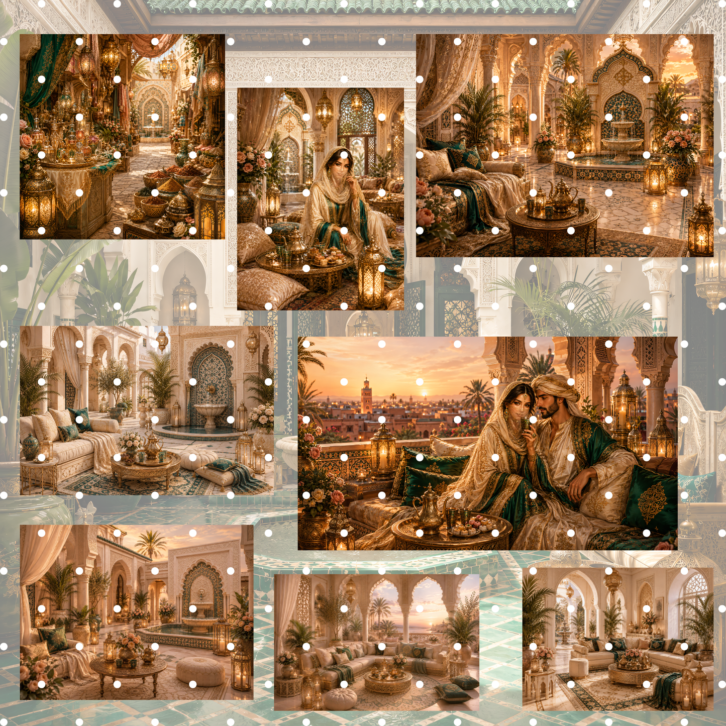 Marokko Emerald Clipart Set – 37 Orientalische Luxus & Reise PNGs