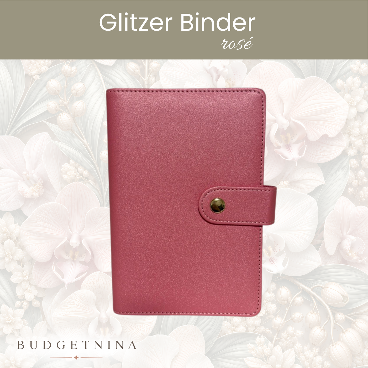 Glitzer Binder A6 - rosé / Champagner