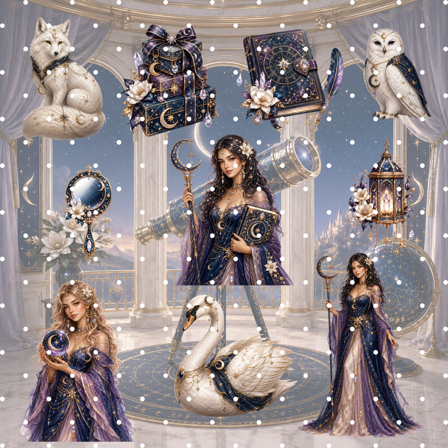 Celestial Magic Clipart Set – 40 Mystische Astrologie & Fantasy PNGs
