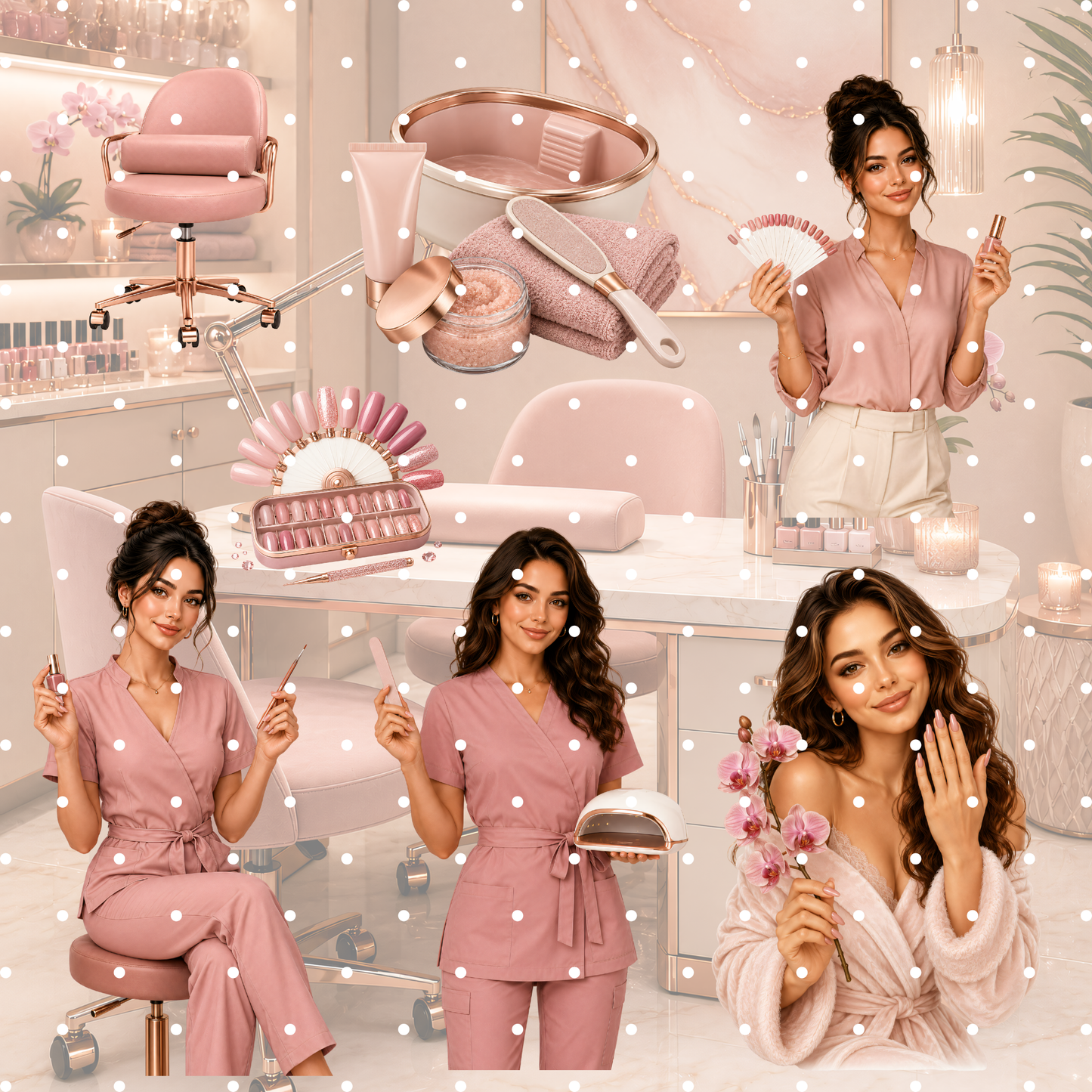 Nagelstudio Clipart Set – 32 Maniküre & Beauty Salon PNGs