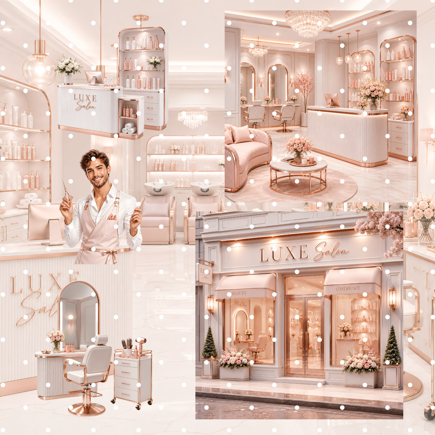 Luxury Friseur Clipart Set – 24 Hair Salon & Beauty PNGs