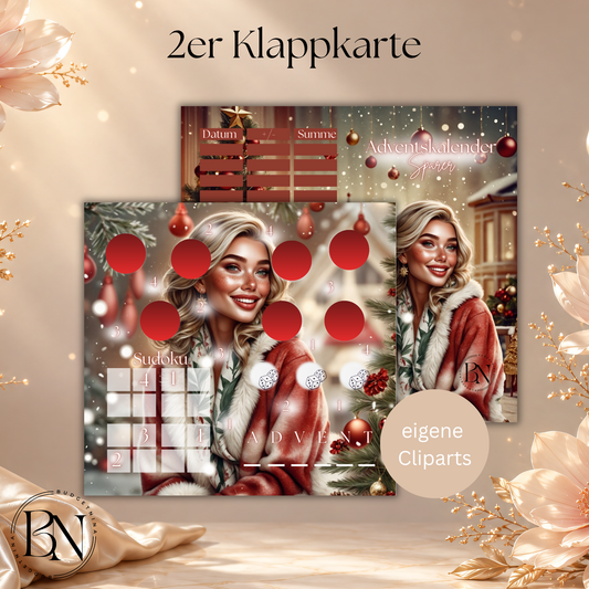 Adventskalender sparer - 2er Klappkarte