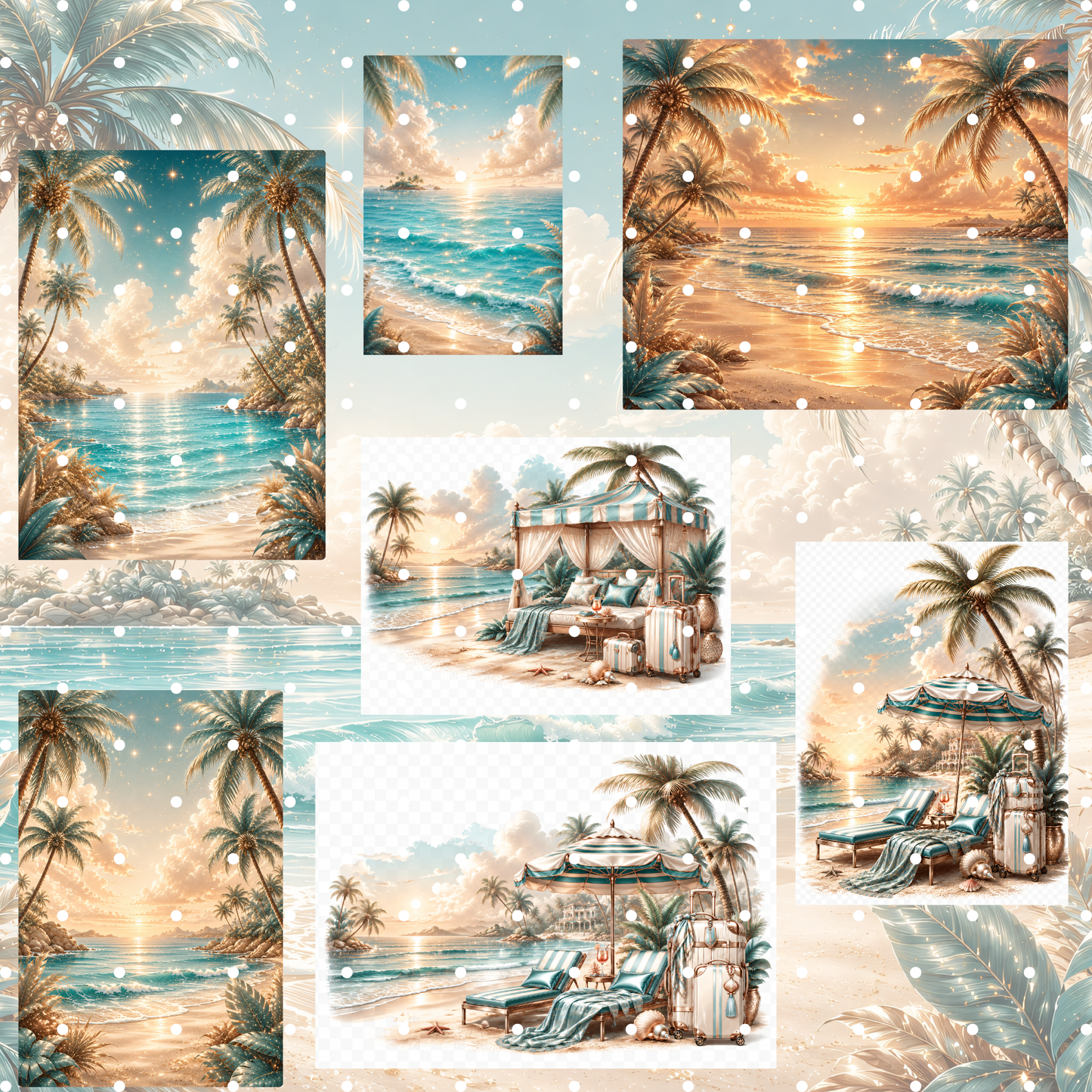 Azur Beach Clipart Set – 54 Sommer & Urlaubs PNGs