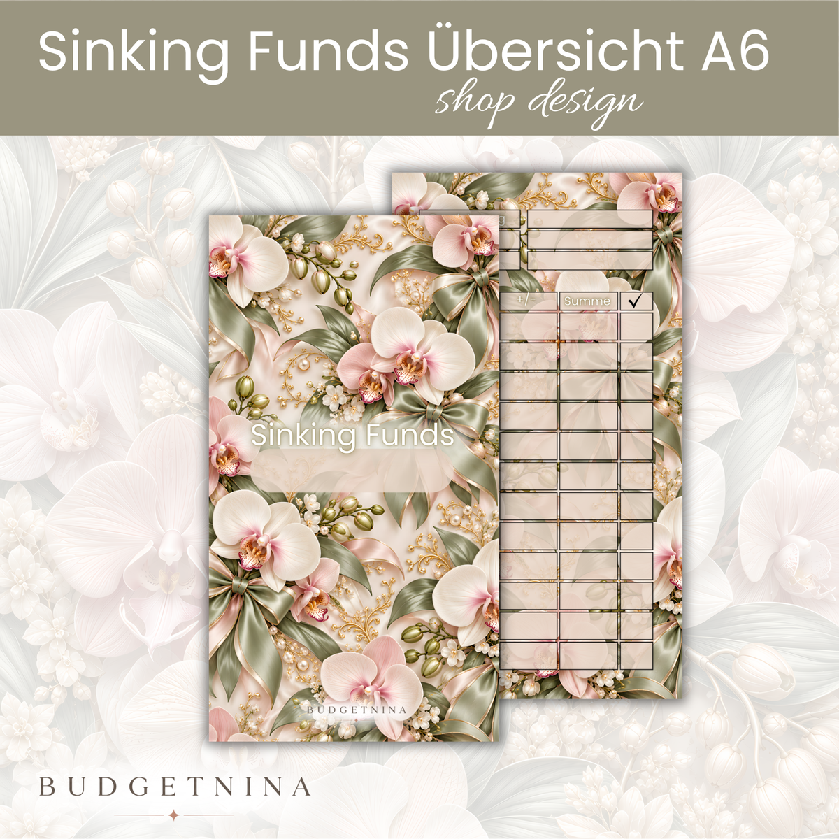 Sinking Funds Tracker A6 Shop Design