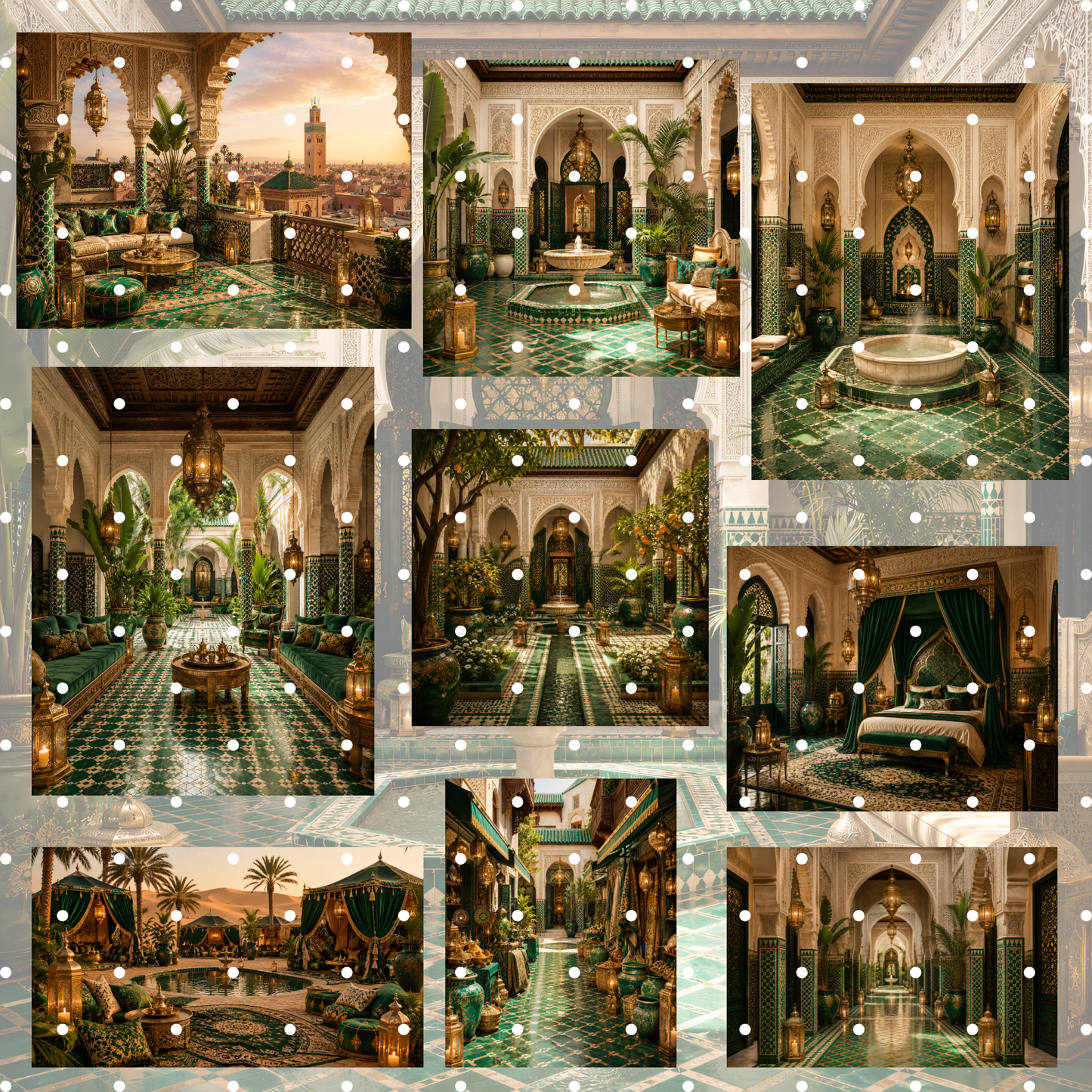 Marokko Emerald Clipart Set – 37 Orientalische Luxus & Reise PNGs