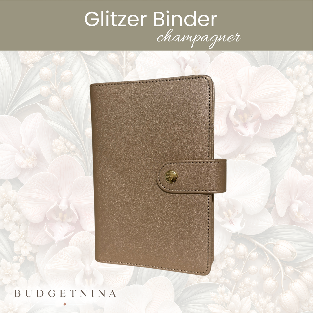 Glitzer Binder A6 - rosé / Champagner