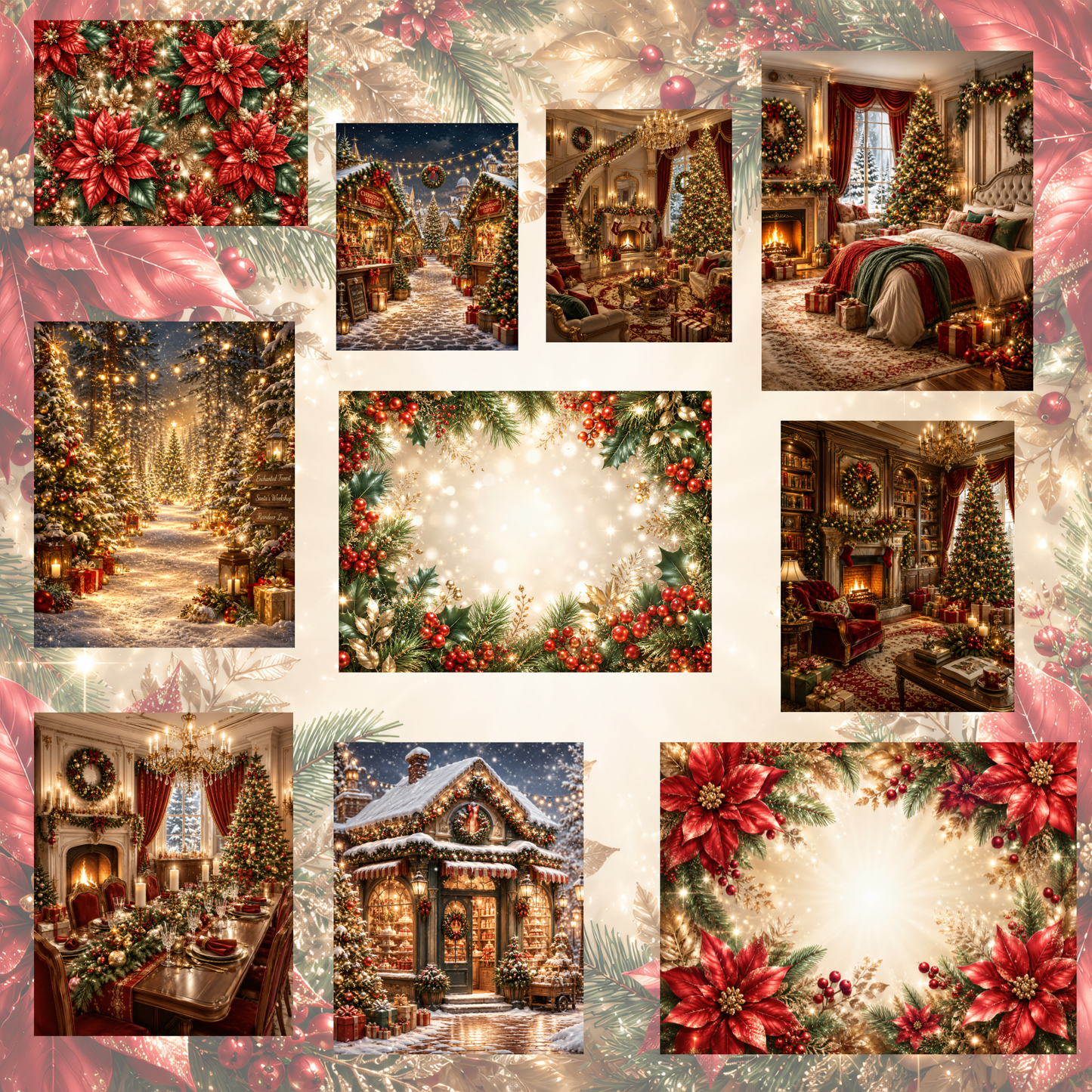 Weihnachten Klassik Clipart Set – 57 Festliche PNGs in Rot & Grün