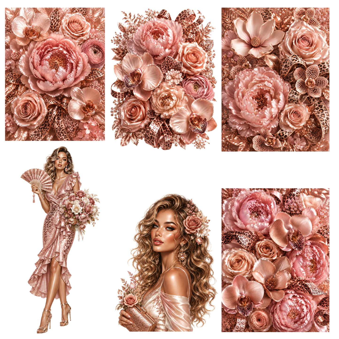 Roségold Leo – Digitales Clipart Set
