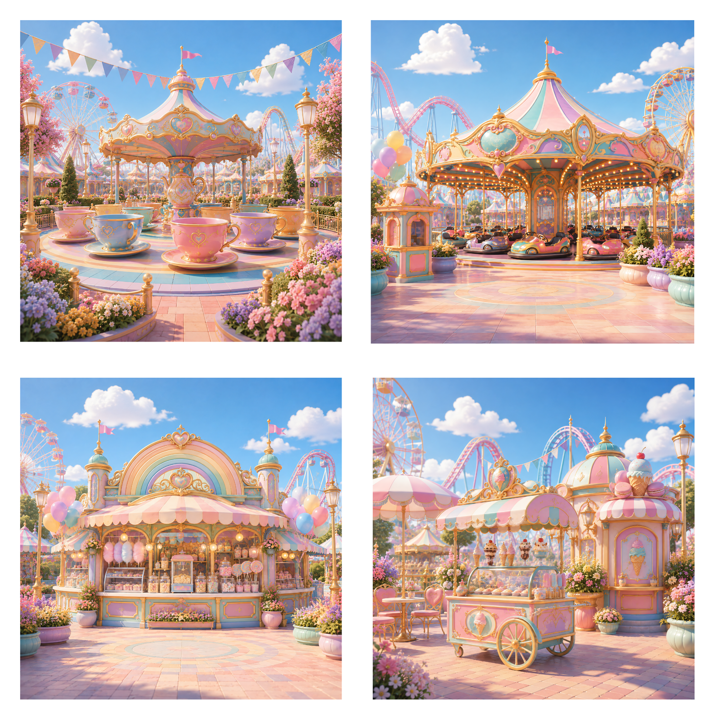 Digitales Clipart Set - Pastel Color Fun Parc Collection (50 PNG, 300 DPI)