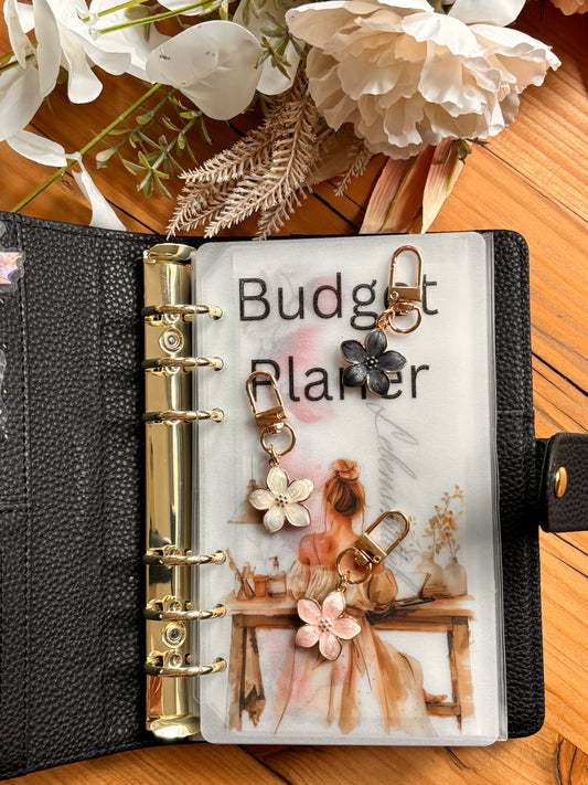 Floral Binder Anhänger – in Schwarz, Rosa oder Creme | Deko für Budget Binder & Cash Stuffing